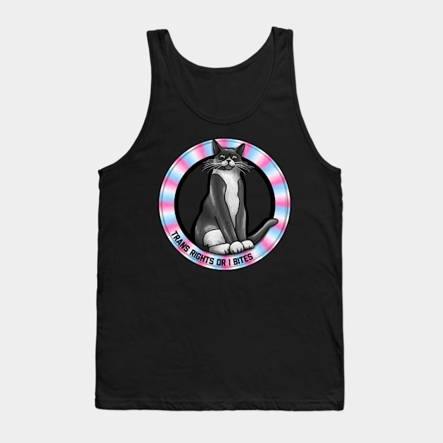 Trans Rights Or I Bites Cat Tank Top by Art by Veya